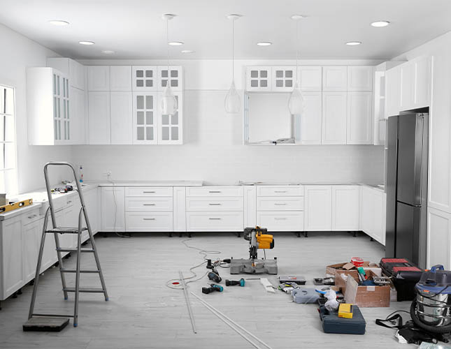 kitchen being remodeled